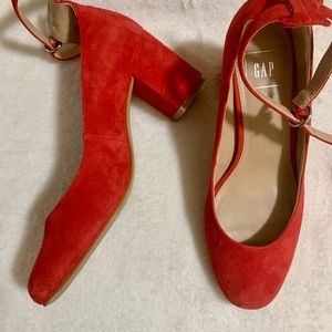 Women's GAP Red Faux Suede Block Heels